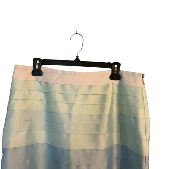 J McLaughlin Hombre Ribbon Skirt 14 Grosgrain Preppy Upscale Contemporary Classy - Picture 3 of 8